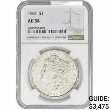 1901 Morgan Silver Dollar NGC AU58