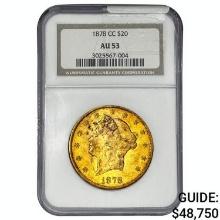 1878-CC $20 Gold Double Eagle NGC AU53