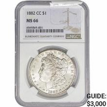 1882-CC Morgan Silver Dollar NGC MS66