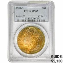 1881-S Morgan Silver Dollar PCGS MS67