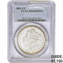 1881-CC Morgan Silver Dollar PCGS MS63 DMPL