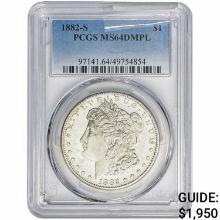 1882-S Morgan Silver Dollar PCGS MS64 DMPL