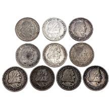 1892-1893 Columbian Half Dollar Collection [10 Coins]