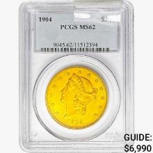 1904 $20 Gold Double Eagle PCGS MS62