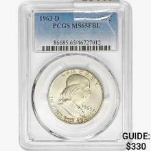 1963-D Franklin Half Dollar PCGS MS65 FBL