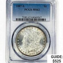 1887-S Morgan Silver Dollar PCGS MS62