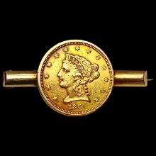 1861 $2.5 Liberty Gold Brooch Pin HIGH GRADE