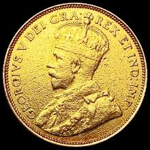 1913 Canada $5 Gold .2419oz AGW CLOSELY UNCIRCULATED