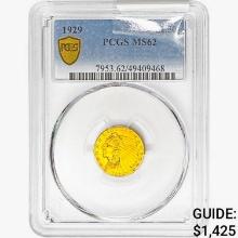 1929 $2.50 Gold Quarter Eagle PCGS MS62