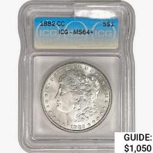 1882-CC Morgan Silver Dollar ICG MS64+