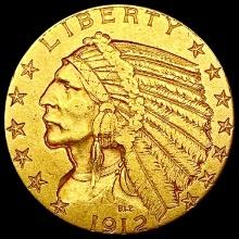 1912 $5 Gold Half Eagle CLOSELY UNCIRCULATED