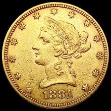 1881 $10 Gold Eagle CLOSELY UNCIRCULATED