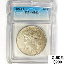 1935-S Silver Peace Dollar ICG MS62