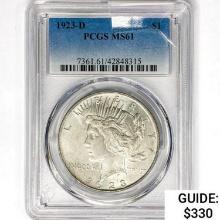 1923-D Silver Peace Dollar PCGS MS61