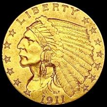 1911 $2.50 Gold Quarter Eagle CLOSELY UNCIRCULATED