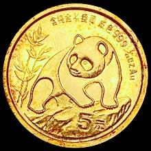 1990 China 1/20th oz Gold Panda CHOICE PROOF