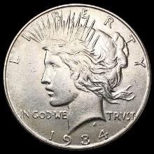 1934 Silver Peace Dollar CLOSELY UNCIRCULATED