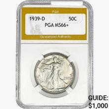 1939-D Walking Liberty Half Dollar PGA MS66+