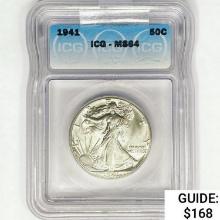 1941 Walking Liberty Half Dollar ICG MS64