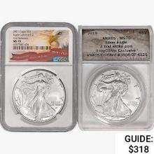 2019 & 2021 Silver Eagle NGC,ANACS MS70