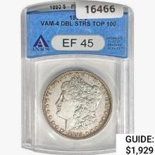 1893 Morgan Silver Dollar ANACS EF45 VAM-4 DBL STRS