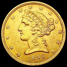 1899 $5 Gold Half Eagle UNCIRCULATED