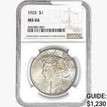 1925 Silver Peace Dollar NGC MS66