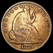 1875 Seated Liberty Half Dollar NEARLY UNCIRCULATED