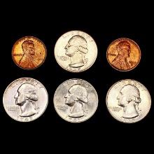 [6] 1909 VDB-1948-S [2] Wheat 1C, [4] Silver Washington 25C HIGH GRADE