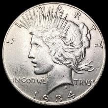 1934-S Silver Peace Dollar CLOSELY UNCIRCULATED