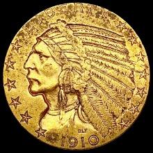 1910 $5 Gold Half Eagle CLOSELY UNCIRCULATED