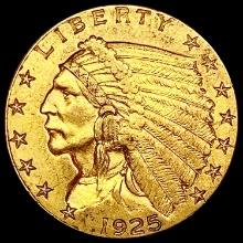 1925-D $2.50 Gold Quarter Eagle CLOSELY UNCIRCULATED