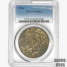 1934 Silver Peace Dollar PCGS MS63