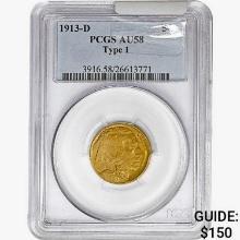 1913-D Buffalo Nickel PCGS AU58 Type 1