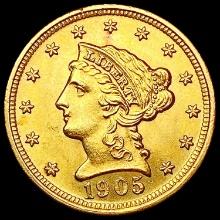 1905 $2.50 Gold Quarter Eagle UNCIRCULATED