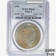 1976 Eisenhower Silver Dollar PCGS MS66 Type 2