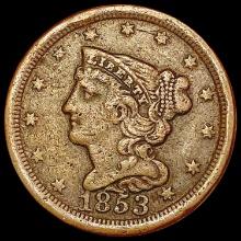 1853 Braided Hair Half Cent LIGHTLY CIRCULATED