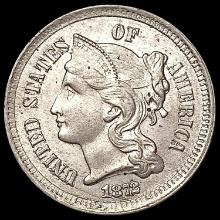 1872 Nickel Three Cent CLOSELY UNCIRCULATED