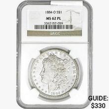 1884-O Morgan Silver Dollar NGC MS62 PL