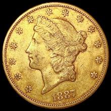 1887-S $20 Gold Double Eagle CLOSELY UNCIRCULATED