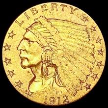 1912 $2.50 Gold Quarter Eagle CLOSELY UNCIRCULATED