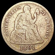 1891-S Seated Liberty Dime NICELY CIRCULATED