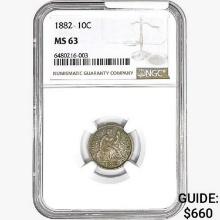 1882 Seated Liberty Dime NGC MS63