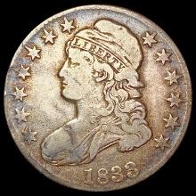 1833 Rainbow Toned Capped Bust Half Dollar NICELY CIRCULATED