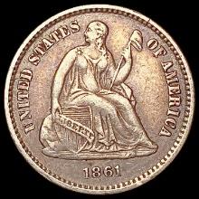 1861 Seated Liberty Half Dime CLOSELY UNCIRCULATED