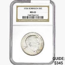 1936 Robinson Half Dollar NGC MS65