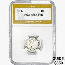 1917-S Mercury Silver Dime PGA MS63 FSB