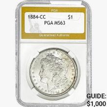 1884-CC Morgan Silver Dollar PGA MS63