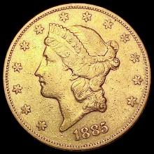 1885-S $20 Gold Double Eagle CLOSELY UNCIRCULATED