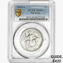 1935-S San Diego Half Dollar PCGS MS65